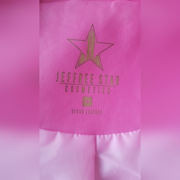 Jeffrey Star pink leather sleeveless biker jacket/s - Picture 6 of 6